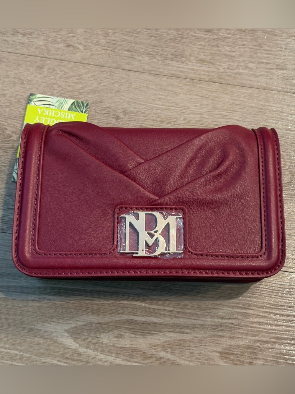 Badgley Mischka Small Pleat Crossbody Bag Color Red